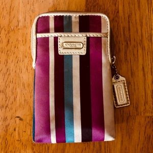 COACH multi-striped Wallet / Cigarette Case.